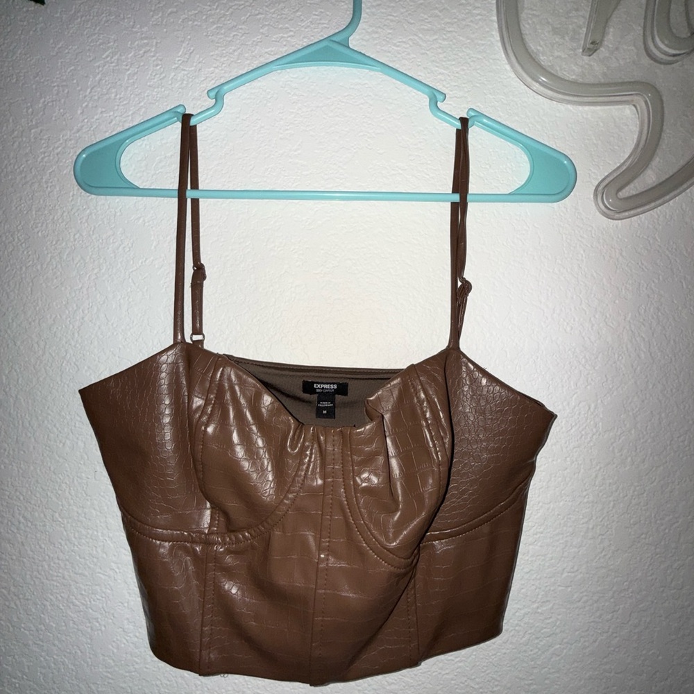 Express Faux Leather Corset Top – Size M